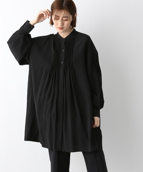 e/rm（イーアールエム）の「【e/rm】ピンタックチュニック　261812（シャツ/ブラウス・レディース・ブラック/オフホワイト・FREE）」の13枚目の写真