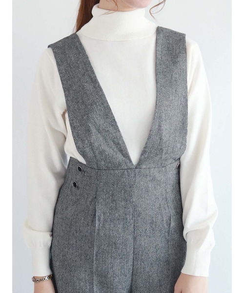 Te chichi(テチチ)の「サイドボタンオールインワン(つなぎ/オールインワン・レディース・ブラック/ブラウン/グレー・フリ-)」の8枚目の写真