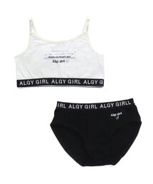 algy（アルジー）の「ガーリーロゴスポブラ&ショーツセット（ブラ&ショーツ・キッズ）」