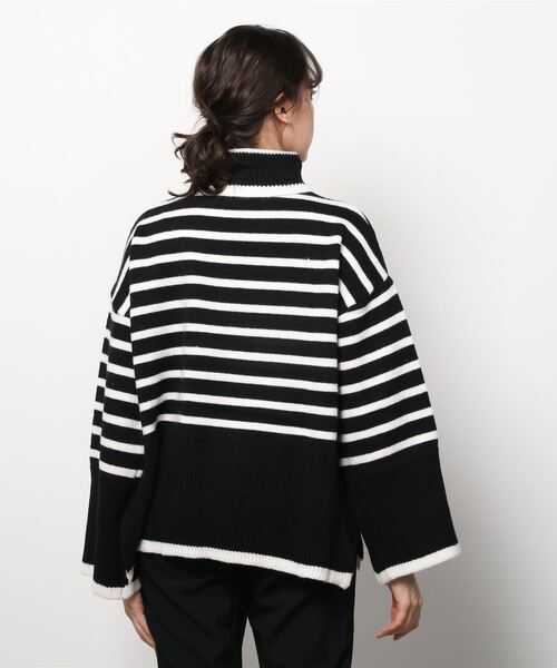 Figments（フィグメンツ）の「マリンボーダータートルニット（ニット/セーター・レディース・ホワイト/ブラック・FREE）」の14枚目の写真