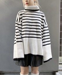 Figments | マリンボーダータートルニット(ニット/セーター)