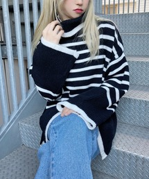 Figments | マリンボーダータートルニット(ニット/セーター)