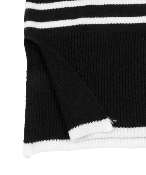 Figments（フィグメンツ）の「マリンボーダータートルニット（ニット/セーター・レディース・ホワイト/ブラック・FREE）」の5枚目の写真