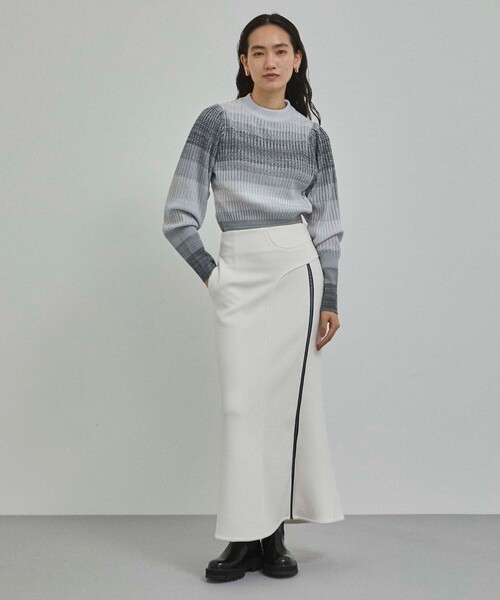 CITY TOKYO（シティトウキョウ）の「アシメラインマーメイドスカート（スカート・レディース・オフホワイト/ブラック・1/2）」の3枚目の写真