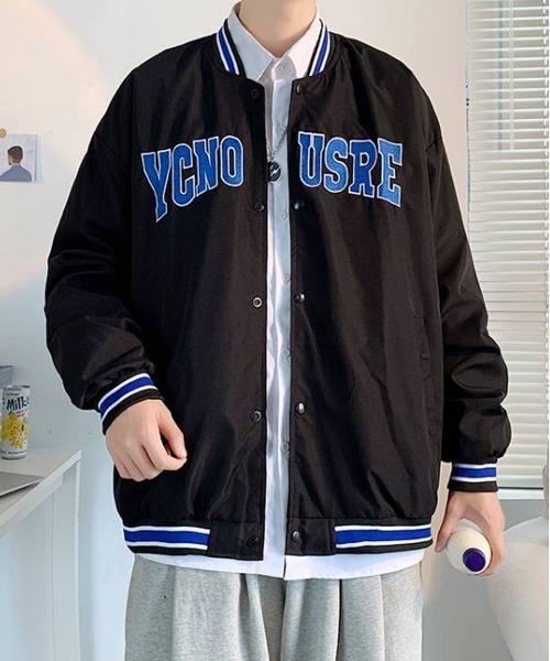 NEW GENTLEMAN（ニュージェントルマン）の「カレッジロゴ ビッグシルエット スタジャン（スタジャン・メンズ・ブラック/アイボリー・M/L）」の10枚目の写真