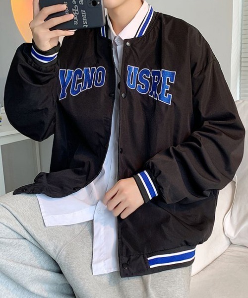 NEW GENTLEMAN（ニュージェントルマン）の「カレッジロゴ ビッグシルエット スタジャン（スタジャン・メンズ・ブラック/アイボリー・M/L）」の16枚目の写真