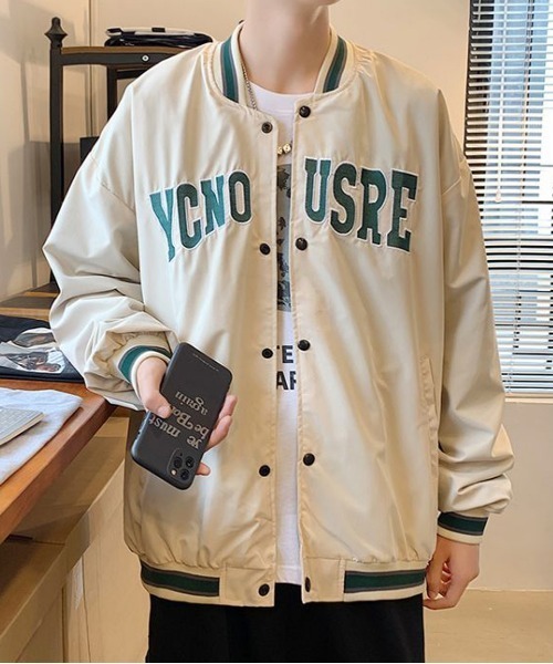 NEW GENTLEMAN（ニュージェントルマン）の「カレッジロゴ ビッグシルエット スタジャン（スタジャン・メンズ・ブラック/アイボリー・M/L）」の15枚目の写真