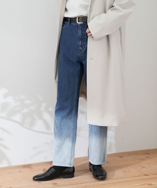 SENSE OF PLACE by URBAN RESEARCH(センスオブプレイスバイアーバンリサーチ)の「グラデーションデニムストレートパンツ(デニムパンツ・メンズ・ライトインディゴブルー/インディゴブルー・LARGE/MEDIUM)」の21枚目の写真