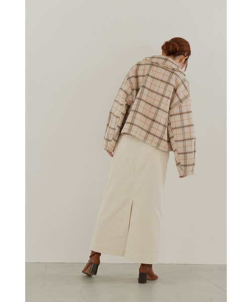 セール】【la peau de gem.】コクーンスリーブメルトンショートコート