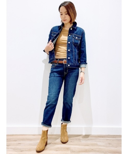 GAP（ギャップ）の「ウォッシュウェル ミッドライズ ガールフレンドデニム（デニムパンツ・レディース・インディゴブルー・23/24/25/26/27/28/29/30）」の6枚目の写真
