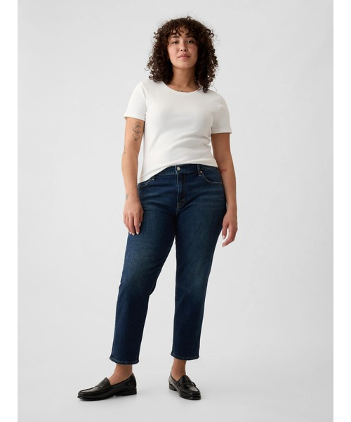GAP（ギャップ）の「ウォッシュウェル ミッドライズ ガールフレンドデニム（デニムパンツ・レディース・インディゴブルー・23/24/25/26/27/28/29/30）」の21枚目の写真