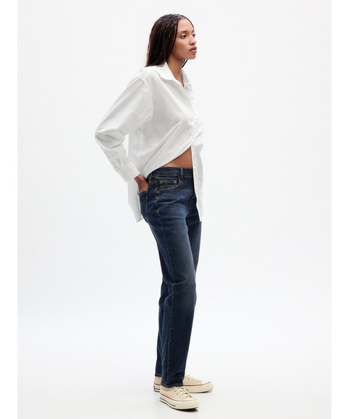 GAP（ギャップ）の「ウォッシュウェル ミッドライズ ガールフレンドデニム（デニムパンツ・レディース・インディゴブルー・23/24/25/26/27/28/29/30）」の18枚目の写真