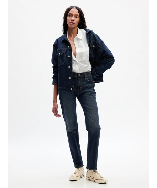 GAP（ギャップ）の「ウォッシュウェル ミッドライズ ガールフレンドデニム（デニムパンツ・レディース・インディゴブルー・23/24/25/26/27/28/29/30）」の20枚目の写真