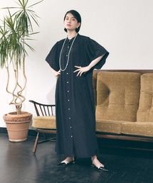 manana suerte | バンドカラーギャザーワンピース(ワンピース)