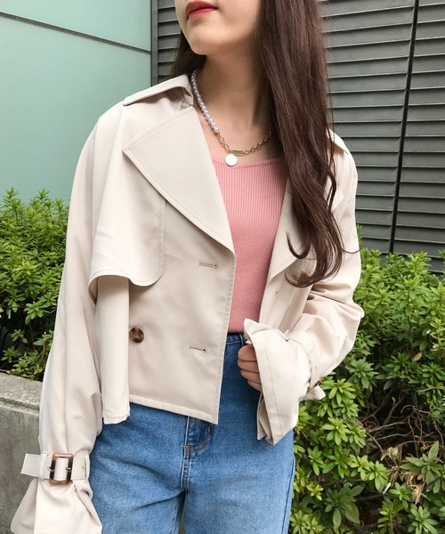 INGNI(イング)の「ショートトレンチコート(トレンチコート・レディース・ベージュ/ライトベージュ/イエロー・M)」の3枚目の写真