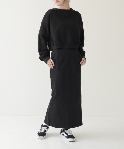 Lull（ルル）の「【Lull / ルル】バックスリットタイトロングスカート（スカート・レディース・クリーム/グリーン/ブラック・ONESIZE）」の2枚目の写真