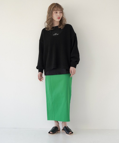 Lull（ルル）の「【Lull / ルル】バックスリットタイトロングスカート（スカート・レディース・クリーム/グリーン/ブラック・ONESIZE）」の4枚目の写真