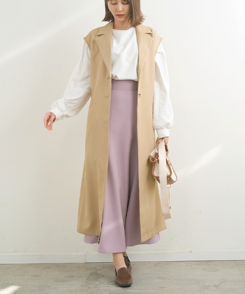 Futier land(フューティアランド)の「ロングトレンチジレ(トレンチコート・レディース・ブラック/ベージュ/アイボリー・MEDIUM)」の7枚目の写真