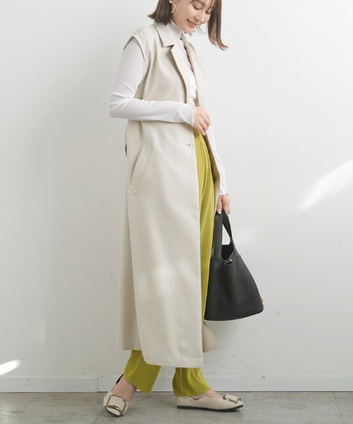 Futier land(フューティアランド)の「ロングトレンチジレ(トレンチコート・レディース・ブラック/ベージュ/アイボリー・MEDIUM)」の14枚目の写真