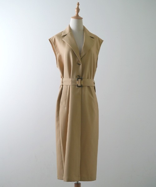 Futier land(フューティアランド)の「ロングトレンチジレ(トレンチコート・レディース・ブラック/ベージュ/アイボリー・MEDIUM)」の17枚目の写真