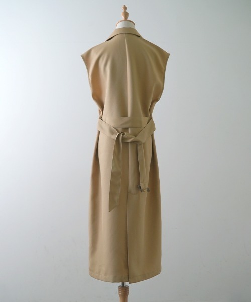 Futier land(フューティアランド)の「ロングトレンチジレ(トレンチコート・レディース・ブラック/ベージュ/アイボリー・MEDIUM)」の8枚目の写真