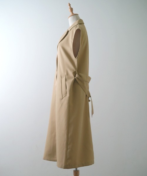 Futier land(フューティアランド)の「ロングトレンチジレ(トレンチコート・レディース・ブラック/ベージュ/アイボリー・MEDIUM)」の13枚目の写真