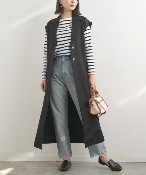 Futier land(フューティアランド)の「ロングトレンチジレ(トレンチコート・レディース・ブラック/ベージュ/アイボリー・MEDIUM)」の20枚目の写真