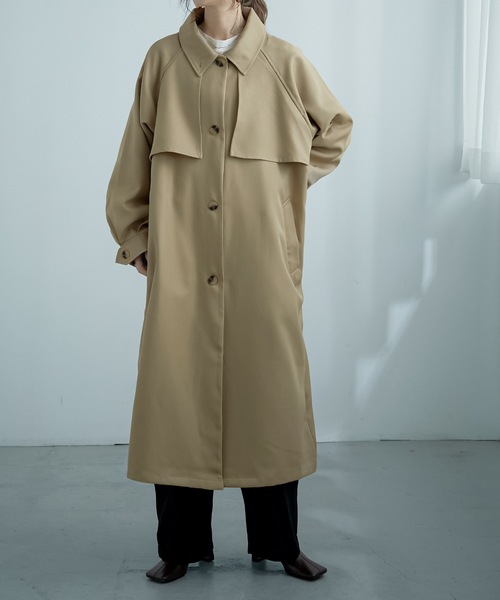 Fashion Letter（ファッションレター）の「ボリュームスリーブスタンドカラートレンチコート（トレンチコート・レディース・ブラック/ベージュ/ライトカーキ/アイボリー・M）」の11枚目の写真