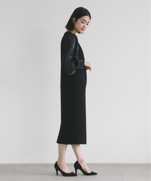 kaene（カエン）の「ネックタックデザインドレス（ドレス・レディース・ブラック/ベージュ・38/36/34）」の14枚目の写真