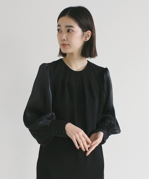 kaene（カエン）の「ネックタックデザインドレス（ドレス・レディース・ブラック/ベージュ・38/36/34）」の16枚目の写真