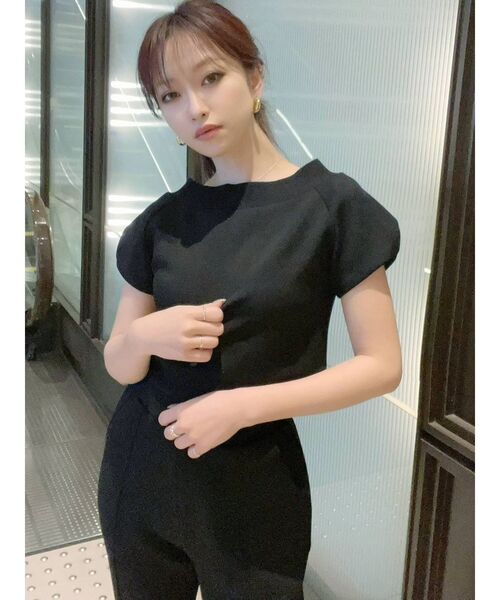 RESEXXY（リゼクシー）の「スウェットショートトップス【セットアップ着用可能】（スウェット・レディース・ブラック/オフホワイト/モカ・FREE）」の8枚目の写真