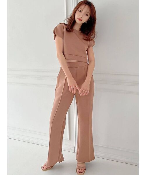 RESEXXY（リゼクシー）の「スウェットショートトップス【セットアップ着用可能】（スウェット・レディース・ブラック/オフホワイト/モカ・FREE）」の13枚目の写真