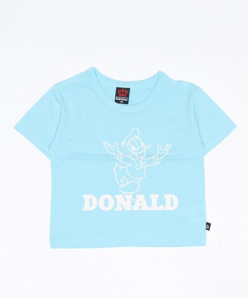 Disney(ディズニー)の「通販限定 ディズニー 990 Tシャツ 6466K(Tシャツ/カットソー・キッズ・オレンジ/ライトイエロー/スカイブルー系1/バイオレット/ライム/ネイビー/ブルー/ターコイズブルー/ベビーピンク/ベージュ/チェリーピンク/サンドベージュ/パープル/イエロー×グリーン/イエロー/ブラック系1/インディゴブルー/ブラック・120cm/90cm/130cm/100cm/110cm/140cm)」の1枚目の写真