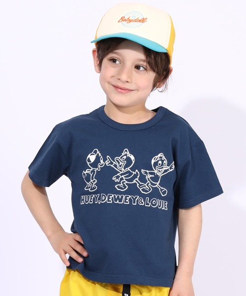 Disney(ディズニー)の「通販限定 ディズニー 990 Tシャツ 6466K(Tシャツ/カットソー・キッズ・オレンジ/ライトイエロー/スカイブルー系1/バイオレット/ライム/ネイビー/ブルー/ターコイズブルー/ベビーピンク/ベージュ/チェリーピンク/サンドベージュ/パープル/イエロー×グリーン/イエロー/ブラック系1/インディゴブルー/ブラック・120cm/90cm/130cm/100cm/110cm/140cm)」の7枚目の写真