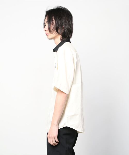 Limited Line Naive Magic（リミテッドラインナイーブマジック）の「【a】TCツイルワッペンクレリックワークシャツ　半袖（シャツ/ブラウス・メンズ・ホワイト/ブラック/サックスブルー/グリーン/その他・MEDIUM/LARGE）」の14枚目の写真