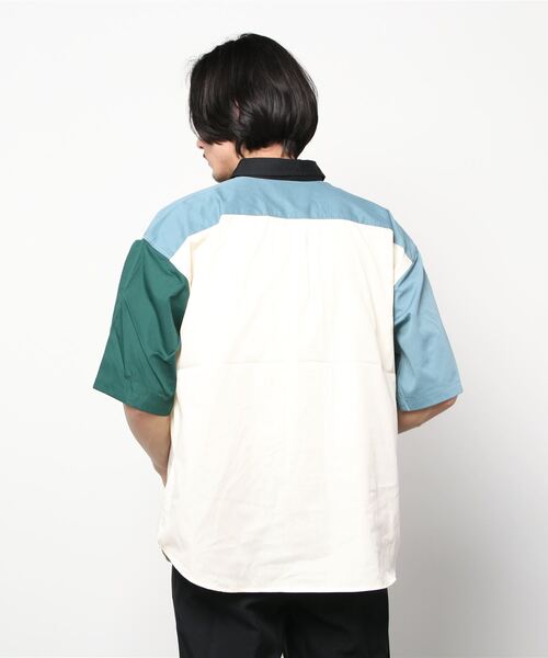 Limited Line Naive Magic（リミテッドラインナイーブマジック）の「【a】TCツイルワッペンクレリックワークシャツ　半袖（シャツ/ブラウス・メンズ・ホワイト/ブラック/サックスブルー/グリーン/その他・MEDIUM/LARGE）」の21枚目の写真