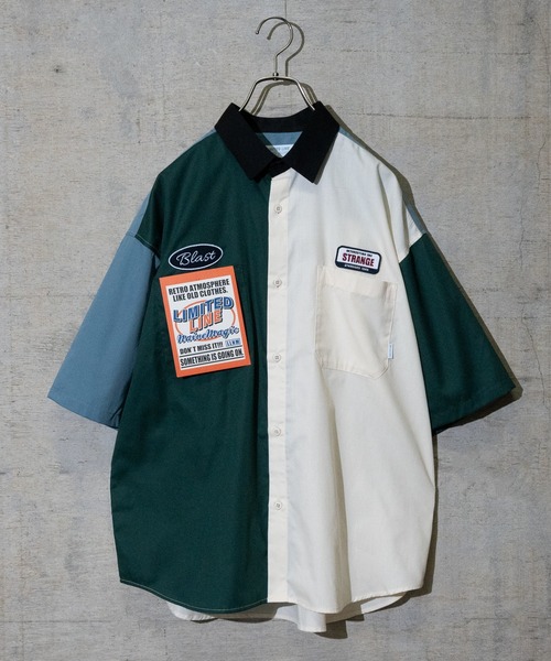 Limited Line Naive Magic（リミテッドラインナイーブマジック）の「【a】TCツイルワッペンクレリックワークシャツ　半袖（シャツ/ブラウス・メンズ・ホワイト/ブラック/サックスブルー/グリーン/その他・MEDIUM/LARGE）」の5枚目の写真