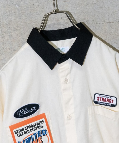 Limited Line Naive Magic（リミテッドラインナイーブマジック）の「【a】TCツイルワッペンクレリックワークシャツ　半袖（シャツ/ブラウス・メンズ・ホワイト/ブラック/サックスブルー/グリーン/その他・MEDIUM/LARGE）」の16枚目の写真