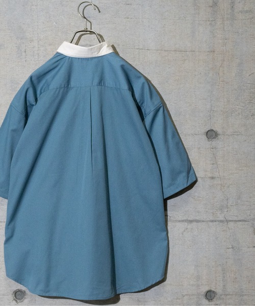 Limited Line Naive Magic（リミテッドラインナイーブマジック）の「【a】TCツイルワッペンクレリックワークシャツ　半袖（シャツ/ブラウス・メンズ・ホワイト/ブラック/サックスブルー/グリーン/その他・MEDIUM/LARGE）」の12枚目の写真