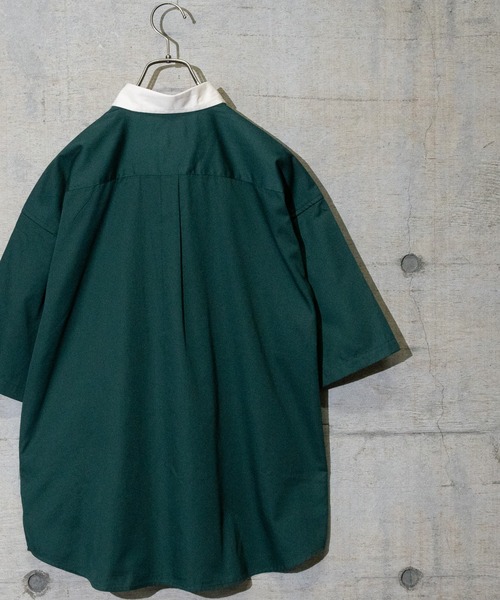 Limited Line Naive Magic（リミテッドラインナイーブマジック）の「【a】TCツイルワッペンクレリックワークシャツ　半袖（シャツ/ブラウス・メンズ・ホワイト/ブラック/サックスブルー/グリーン/その他・MEDIUM/LARGE）」の11枚目の写真