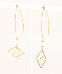 【CosmicForest】Double diamond hoop ピアス