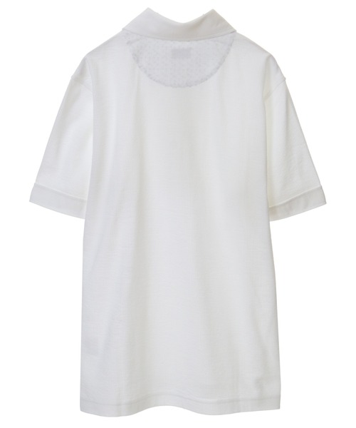 CROWDED CLOSET（クラウデッドクローゼット）の「サッカーニットポロシャツ（ポロシャツ・メンズ・ホワイト/ネイビー/サックスブルー・02/03/04）」の4枚目の写真
