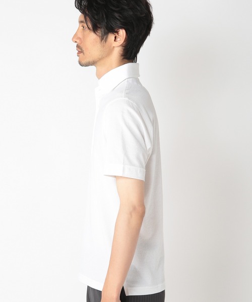 CROWDED CLOSET（クラウデッドクローゼット）の「サッカーニットポロシャツ（ポロシャツ・メンズ・ホワイト/ネイビー/サックスブルー・02/03/04）」の10枚目の写真