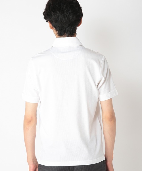 CROWDED CLOSET（クラウデッドクローゼット）の「サッカーニットポロシャツ（ポロシャツ・メンズ・ホワイト/ネイビー/サックスブルー・02/03/04）」の11枚目の写真