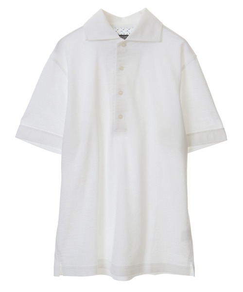 CROWDED CLOSET（クラウデッドクローゼット）の「サッカーニットポロシャツ（ポロシャツ・メンズ・ホワイト/ネイビー/サックスブルー・02/03/04）」の15枚目の写真
