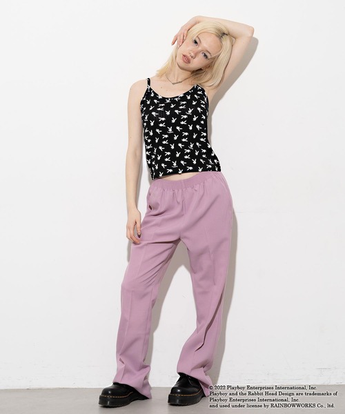 X-girl（エックスガール）の「Playboy × X-girl CAMISOLE（キャミソール・レディース・ライトブルー/ブラック・M/S）」の3枚目の写真