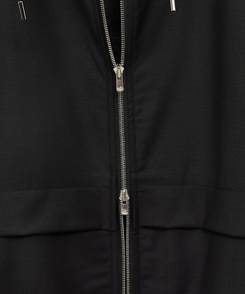 DESIGNWORKS(デザインワークス)の「【セットアップ対応】ストレッチウールナイロントロピカルソリッド フーデットブルゾン(ブルゾン・メンズ・ネイビー/ブラック・44/46/48)」の5枚目の写真
