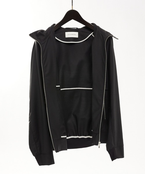 DESIGNWORKS(デザインワークス)の「【セットアップ対応】ストレッチウールナイロントロピカルソリッド フーデットブルゾン(ブルゾン・メンズ・ネイビー/ブラック・44/46/48)」の4枚目の写真