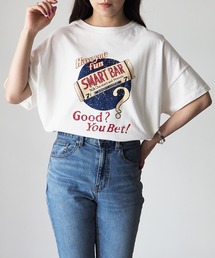 SMART BAR コットンプリントTシャツ/前後差ビッグTシャツ