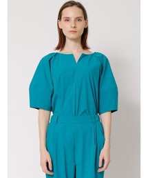 TONAL（トーナル）の「ハイストレッチバックハトメリボンブラウス（シャツ/ブラウス）」